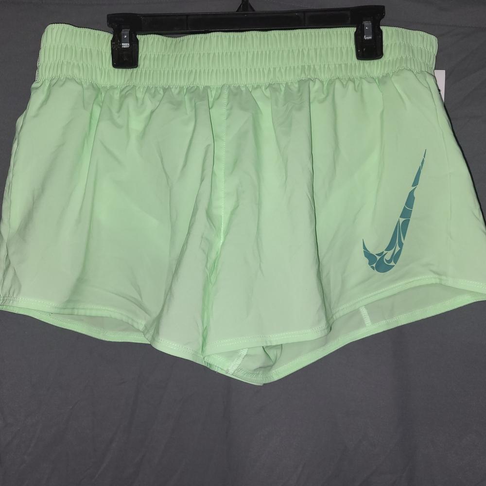 Nwt Womens Size XL Nike Light Green Running Athletic Dri Fit Shorts